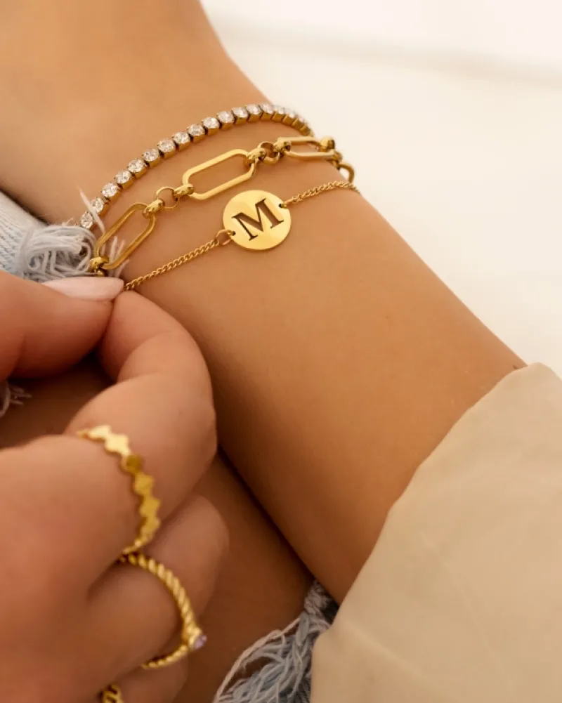 Finaste Tennis bracelet goud kleurig Best