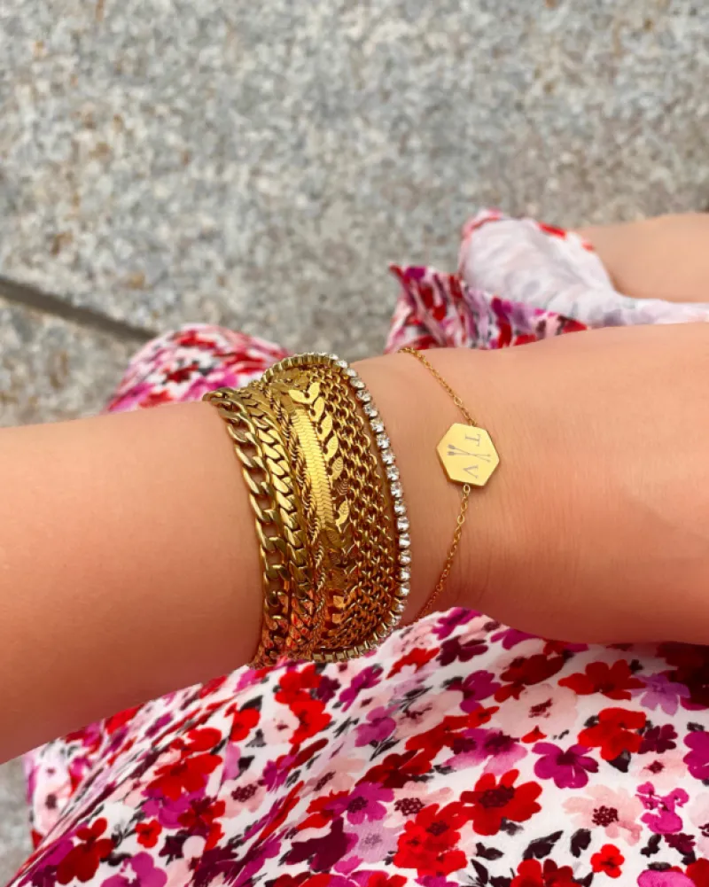 Finaste Tennis bracelet goud kleurig Best