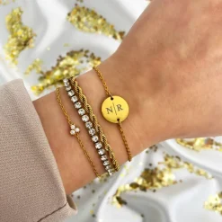 Finaste Tennis bracelet goud kleurig Best