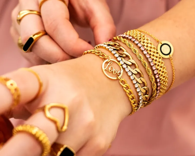 Finaste Tennis bracelet goud kleurig Best