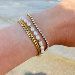 Finaste Tennis bracelet goud kleurig Best