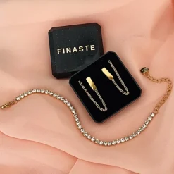 Finaste Tennis bracelet goud kleurig Best