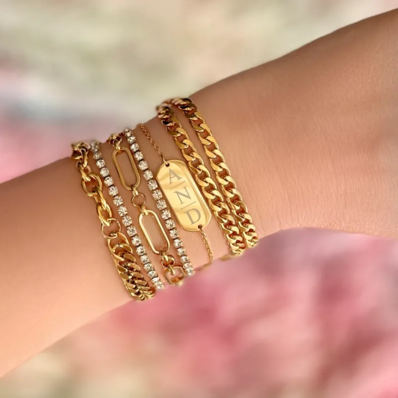 Finaste Tennis bracelet goud kleurig Best