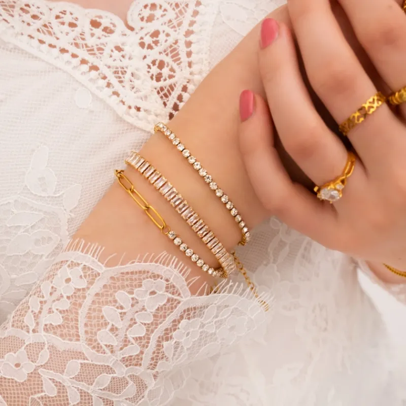 Finaste Tennis bracelet goud kleurig Best