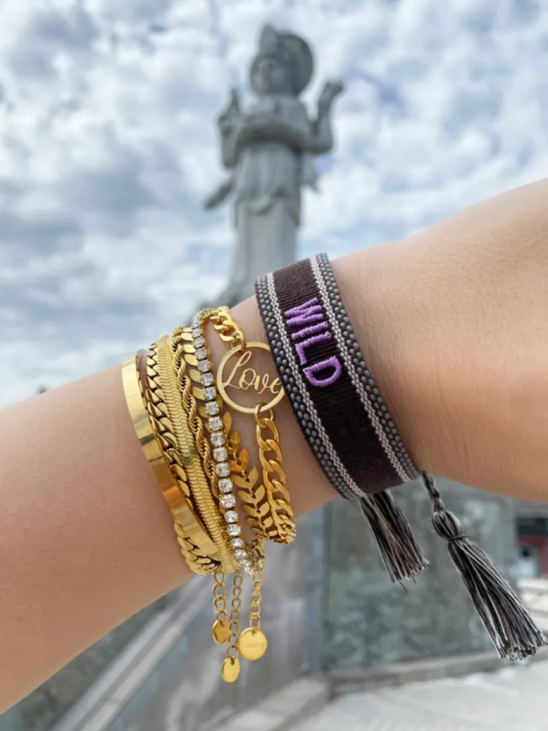 Finaste Tennis bracelet goud kleurig Best