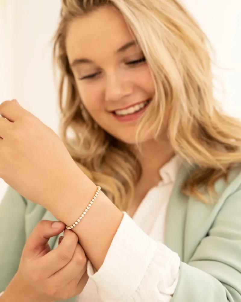 Finaste Tennis bracelet goud kleurig Best
