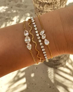Finaste Tennis bracelet goud kleurig Best