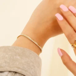 Finaste Tennis Bracelet Minimalistisch Goldplated Outlet