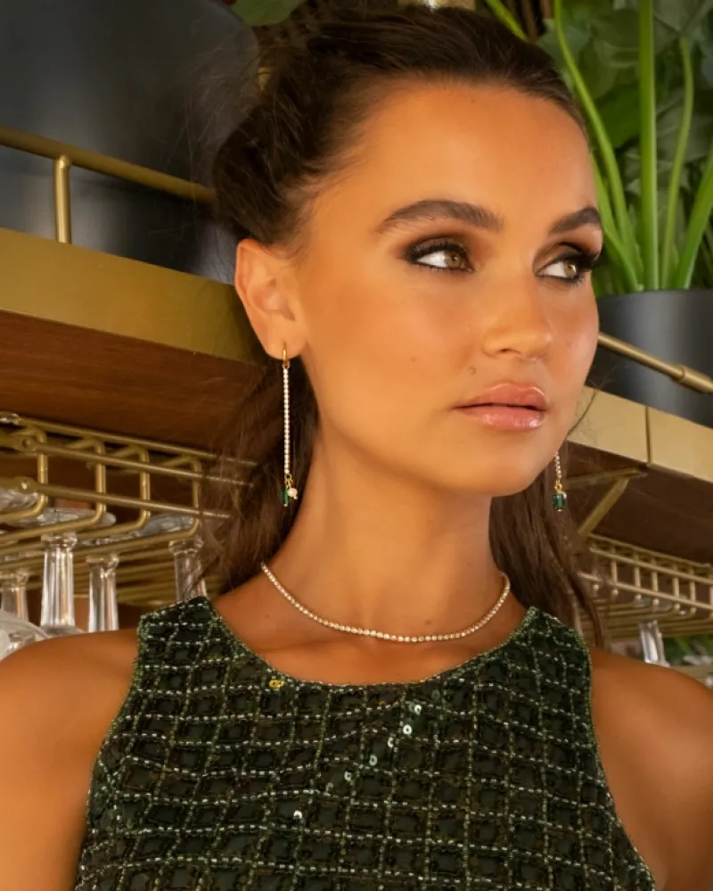 Finaste Tennis necklace goud kleurig Hot