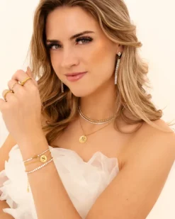 Finaste Tennis necklace minimalistisch goldplated Online