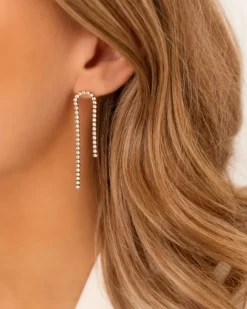 Finaste Tennis Party Earrings Goldplated Fashion