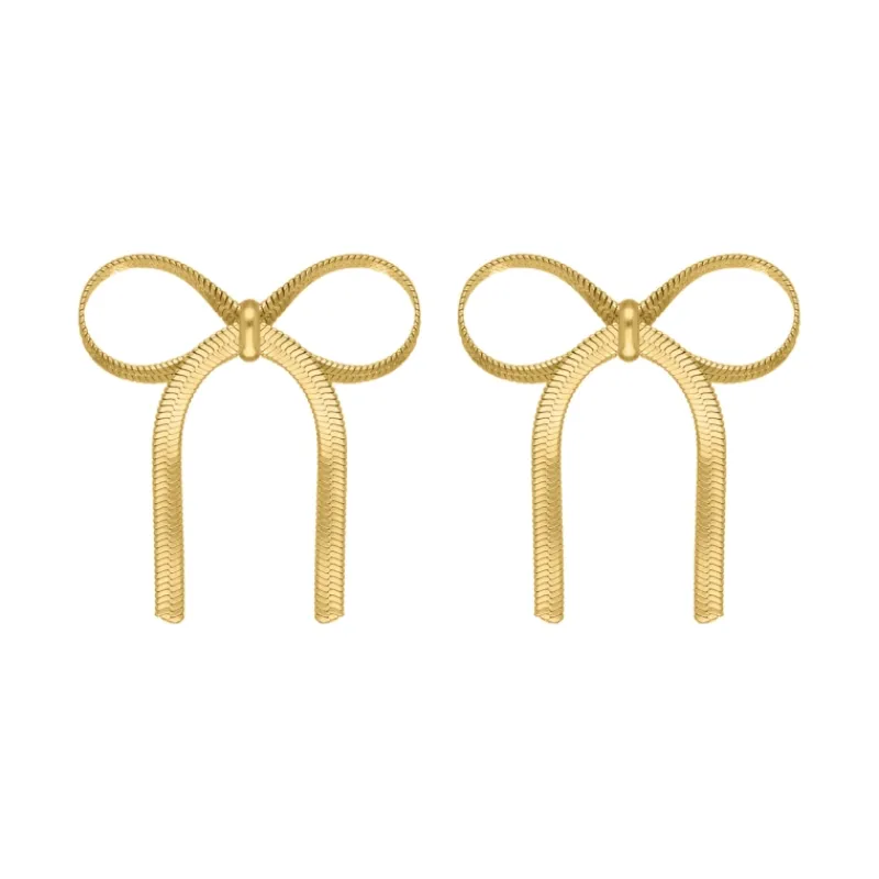 Finaste Trendy bow earrings goudkleurig Clearance