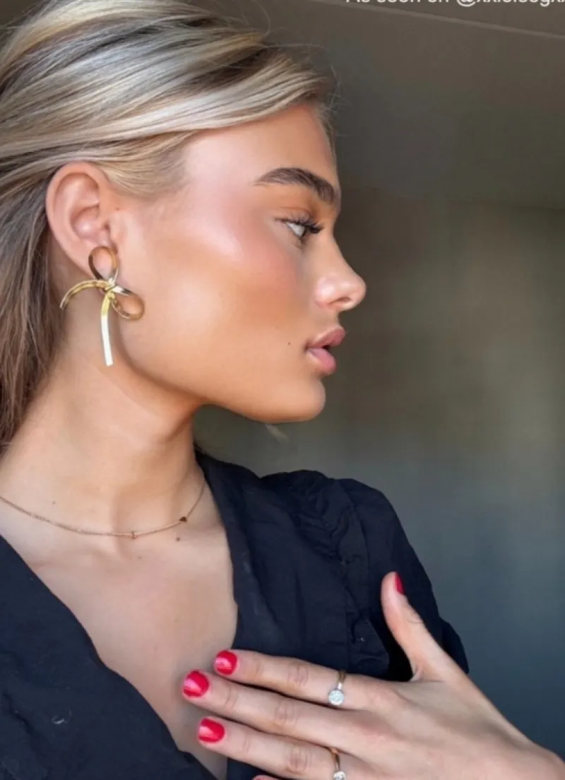 Finaste Trendy bow earrings goudkleurig Clearance