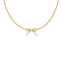 Finaste Trendy bow necklace goudkleurig Discount