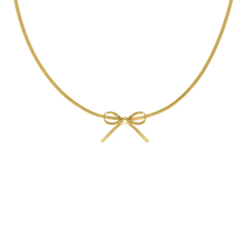 Finaste Trendy bow necklace goudkleurig Discount
