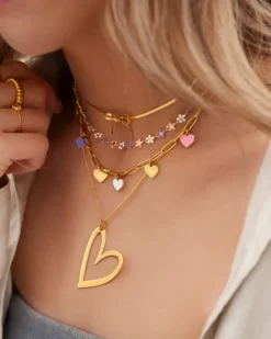 Finaste Trendy bow necklace goudkleurig Discount
