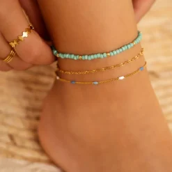 Finaste Trendy enkelbandje gold plated Hot