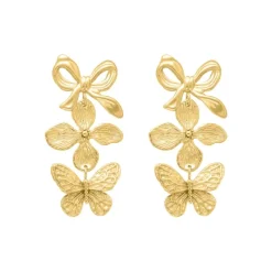 Finaste Triple charm earrings goldplated Discount