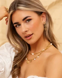 Finaste Triple flower earrings goldplated Online