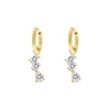 Finaste Triple gem earrings goldplated New