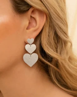 Finaste Triple heart earrings New