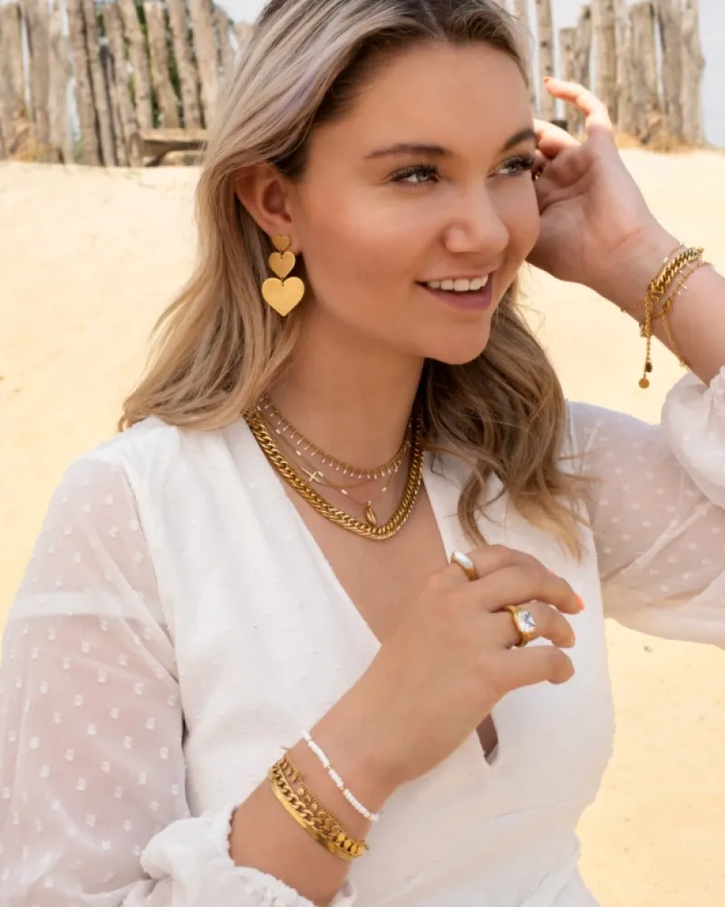 Finaste Triple heart earrings goldplated Discount