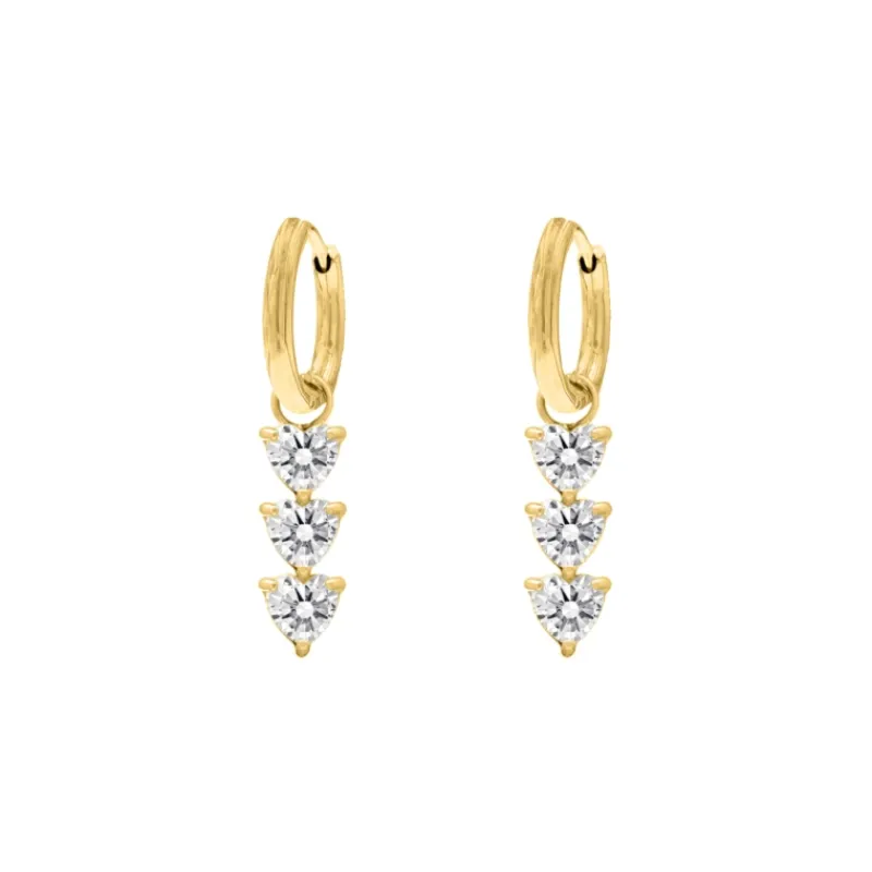 Finaste Triple love oorbellen goudkleurig Online