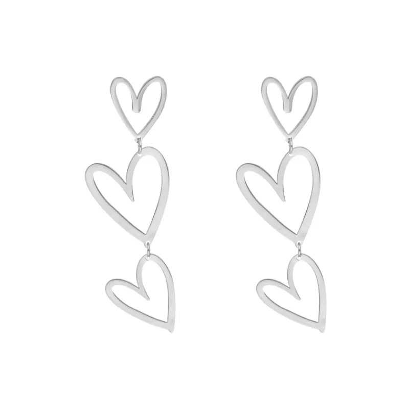Finaste Triple open heart earrings Clearance