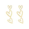 Finaste Triple open heart earrings goldplated New