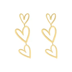 Finaste Triple open heart earrings goldplated New