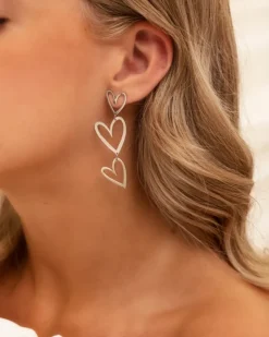 Finaste Triple open heart earrings Clearance