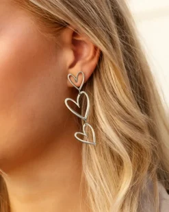 Finaste Triple open heart earrings Clearance