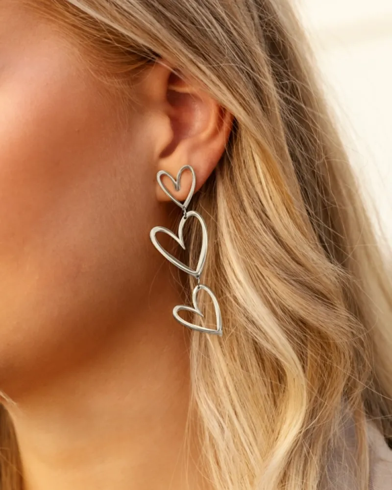 Finaste Triple open heart earrings Clearance