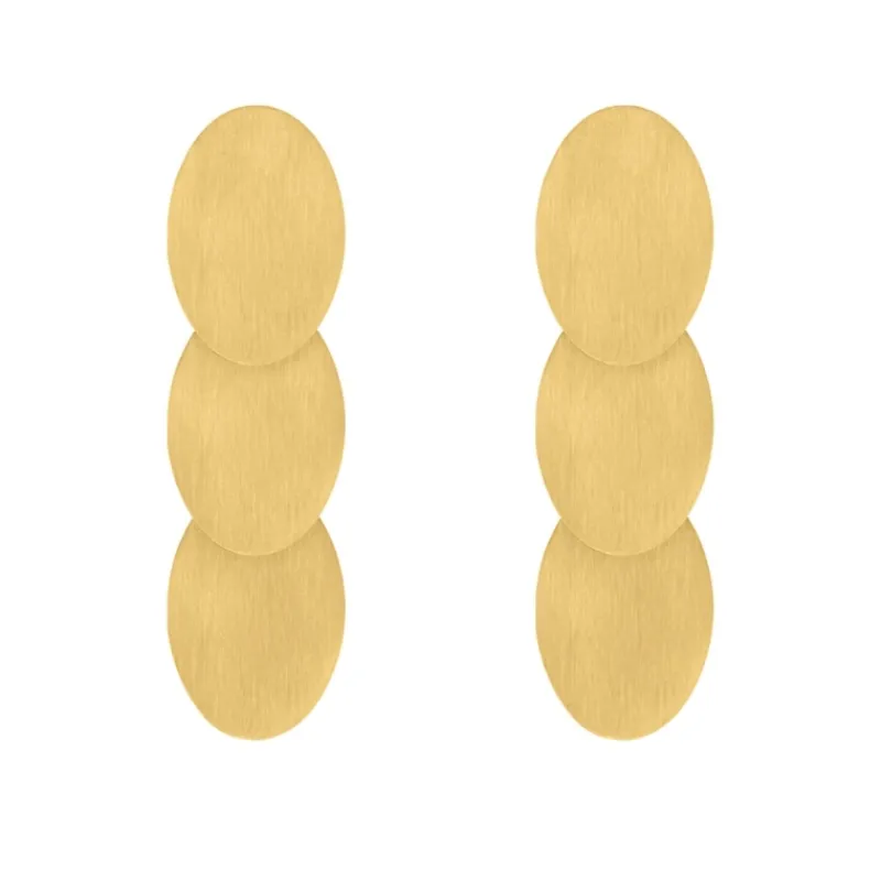 Finaste Triple oval earrings goldplated New