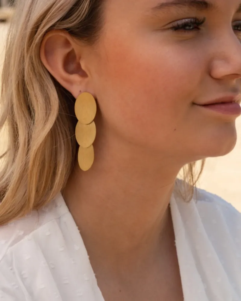 Finaste Triple oval earrings goldplated New