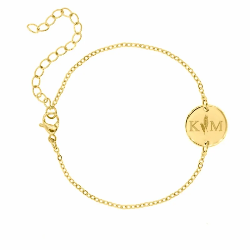 Finaste Twee Initialen armband Goud Kleurig Fashion