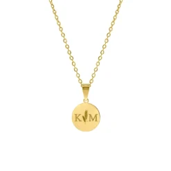 Finaste Twee Initialen ketting goud kleurig New
