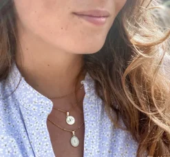Finaste Twee Initialen ketting goud kleurig New