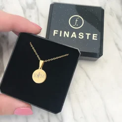 Finaste Twee Initialen ketting goud kleurig New