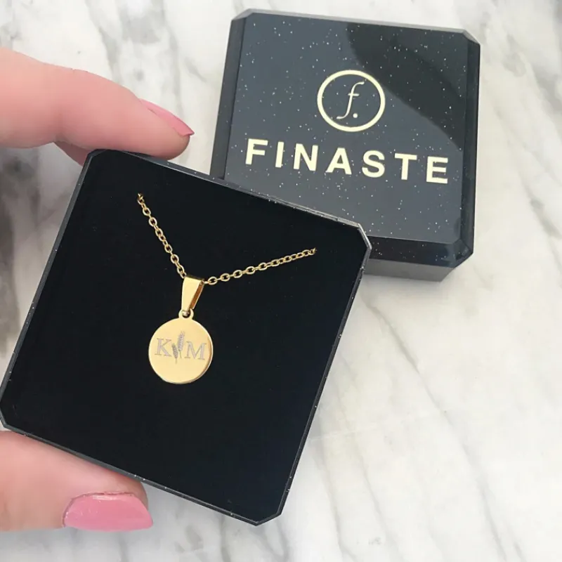 Finaste Twee Initialen ketting goud kleurig New