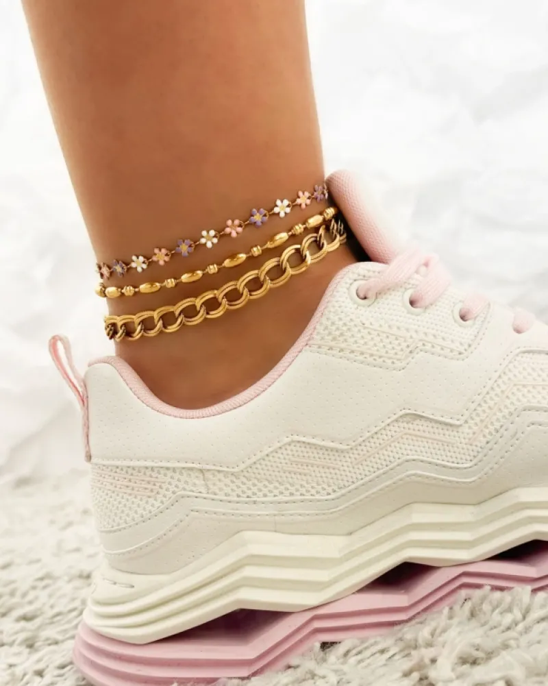 Finaste Twin chain anklet goldplated Sale