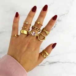 Finaste Twist ring goud kleurig Outlet