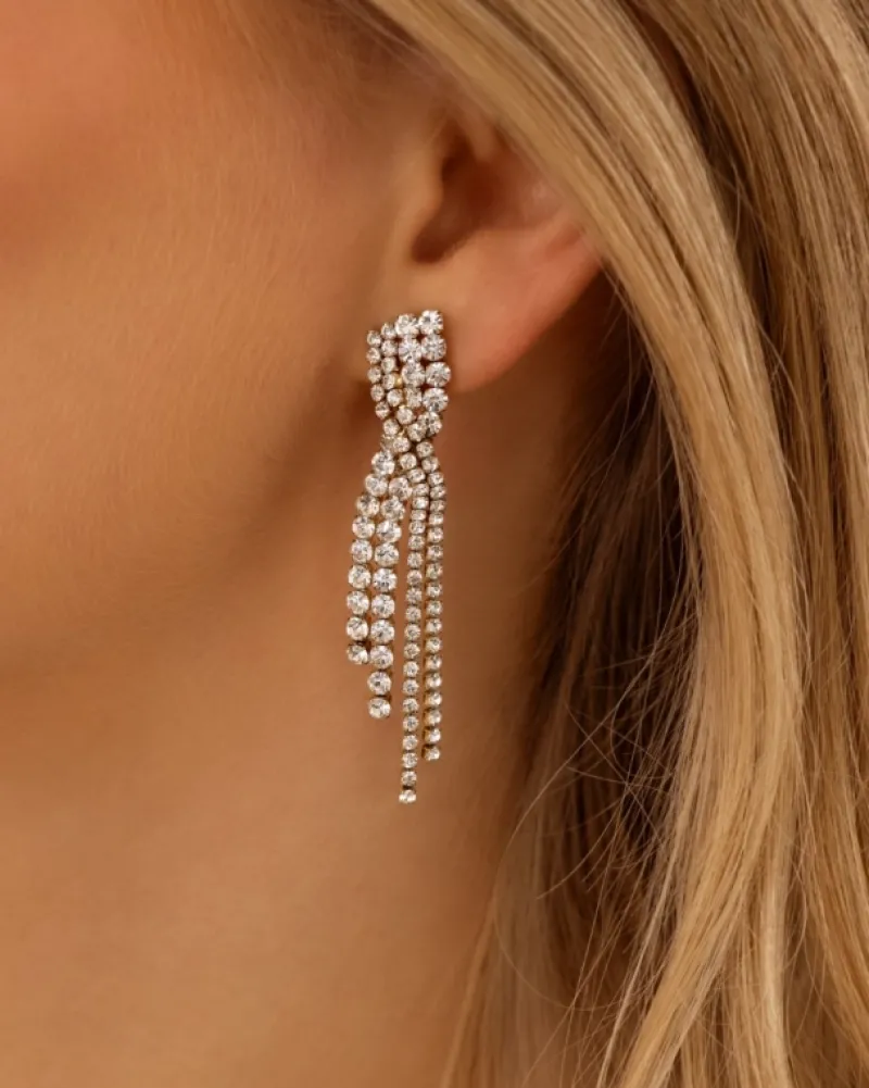 Finaste Twisted tennis earrings goudkleurig Hot