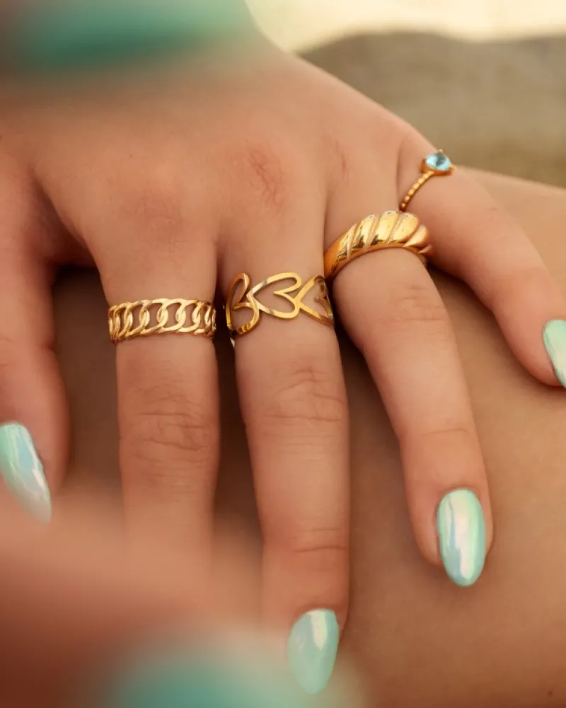 Finaste Verstelbare chain ring goudkleurig Best
