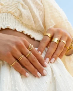 Finaste Verstelbare chain ring goudkleurig Best