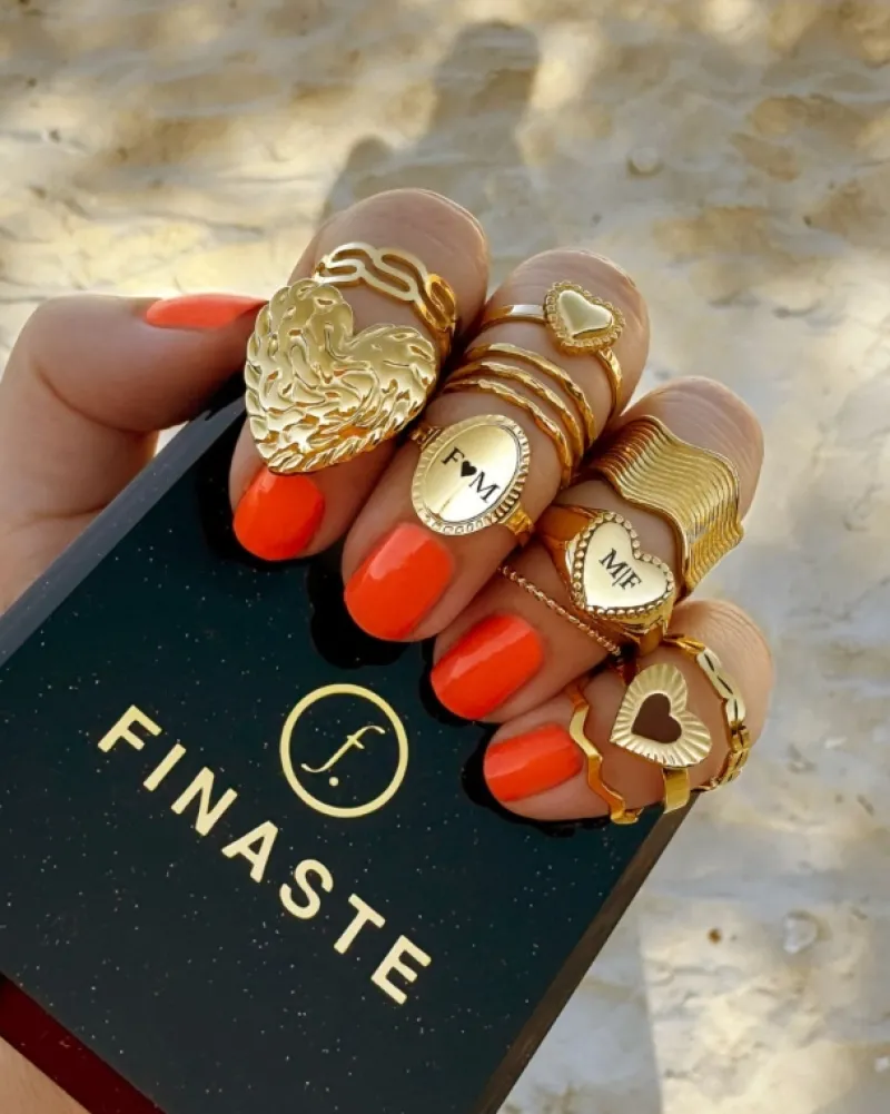 Finaste Verstelbare initial ring vintage goudkleurig Best