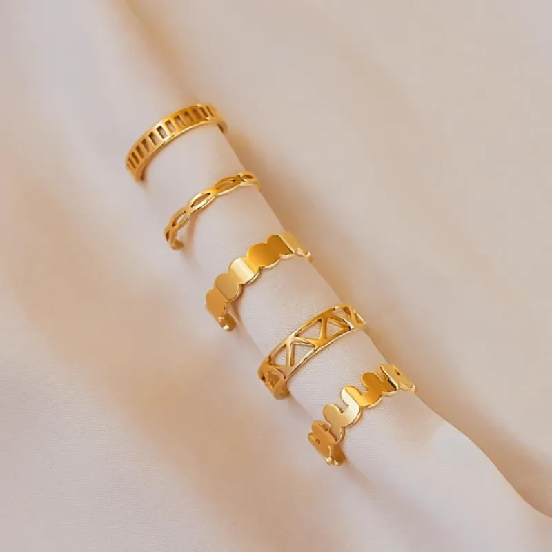 Finaste Verstelbare Ring Chunky Kleur Goud Online