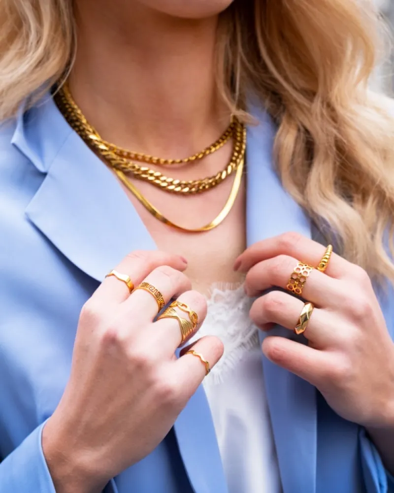 Finaste Verstelbare ring met print kleur goud Fashion