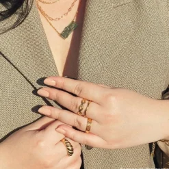 Finaste Verstelbare ring met print kleur goud Fashion