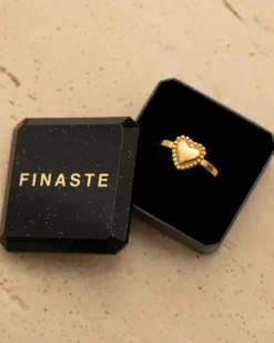 Finaste Verstelbare ring vintage hartje goudkleurig New